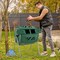 Dual-Chamber Outdoor Rotating Compost Bin with Aeration Holes and 43-Gallon Capacity